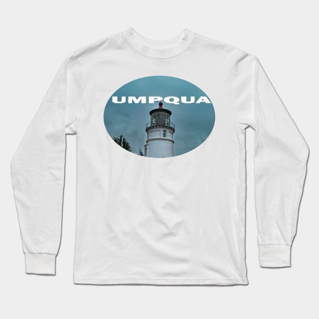 Umpqua Lighthouse Long Sleeve T-Shirt by stermitkermit